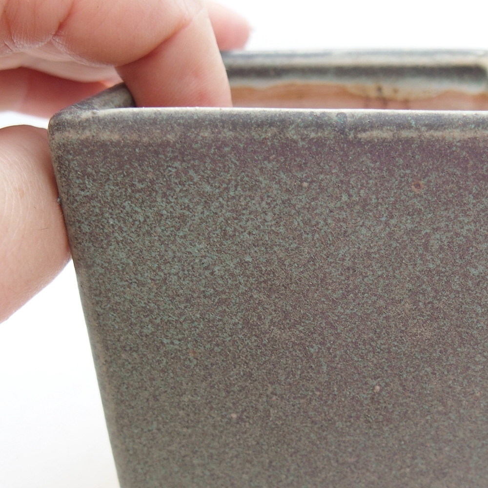 Bonsaischaal van keramiek 7 x 7 x 9,5 cm, groen