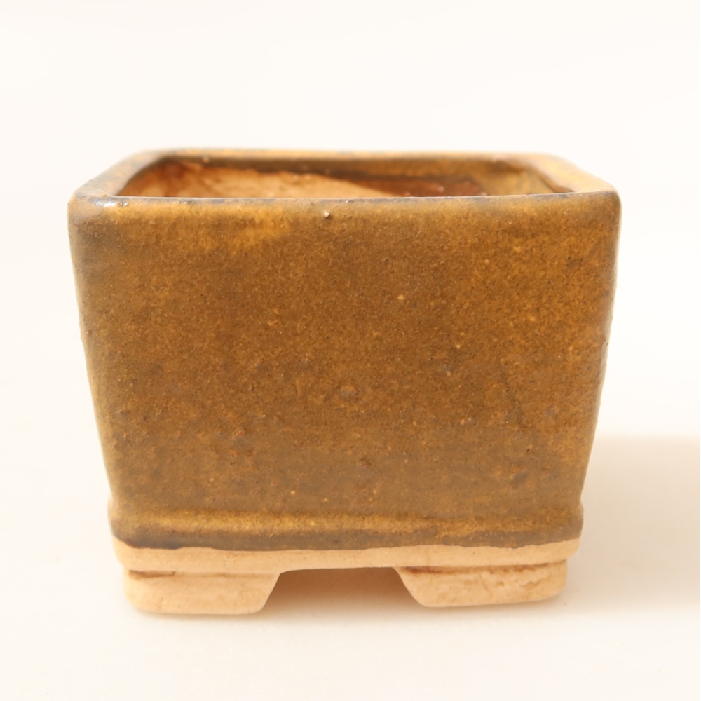 Keramische bonsaischaal 6 x 6 x 5 cm, kleur: blauw