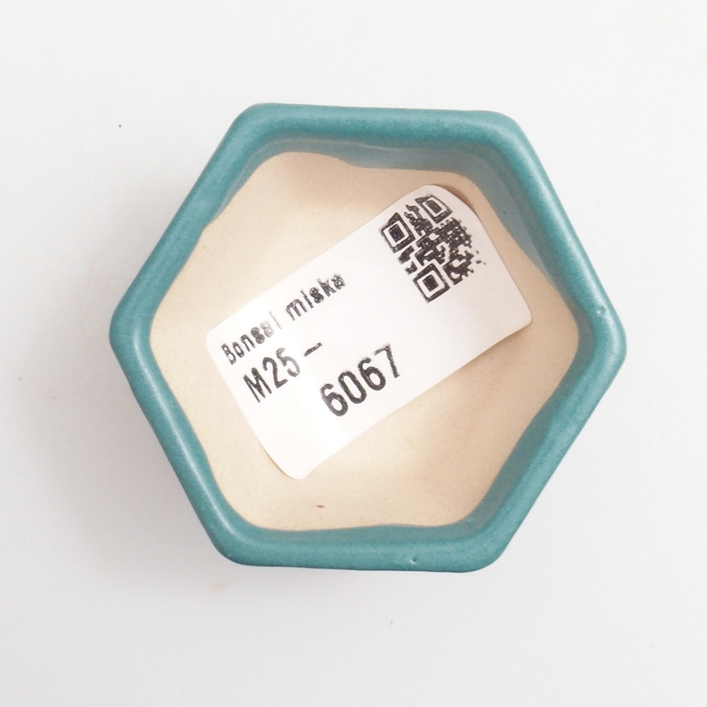 Bonsaischaal van keramiek 6,5 x 5,5 x 4 cm, kleur blauw