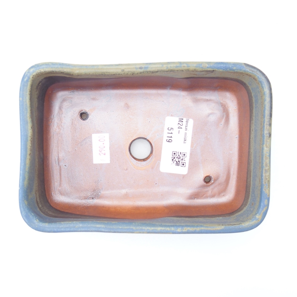 Bonsaischaal van keramiek 16 x 11 x 5,5 cm, groen