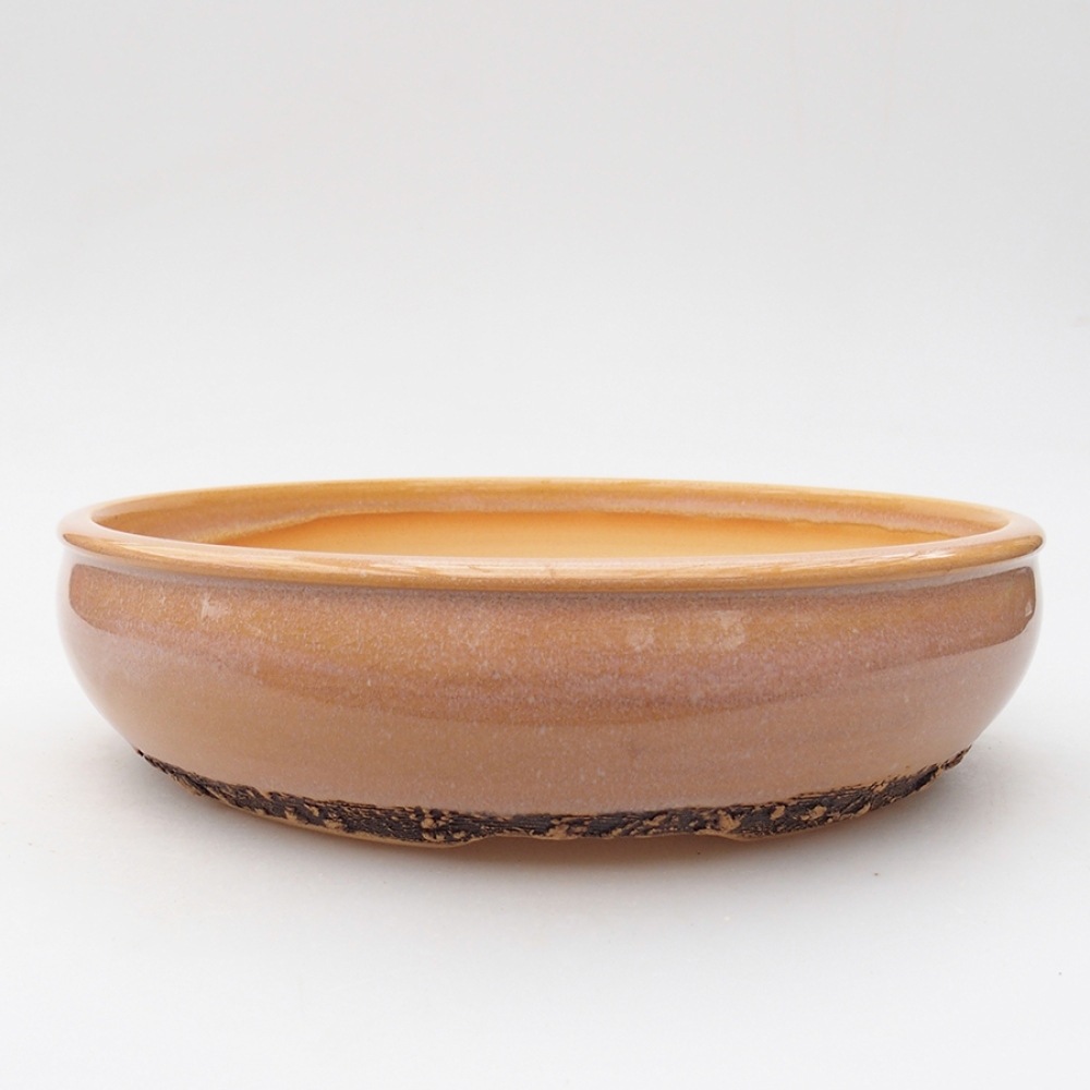 Bonsaischaal van keramiek 22,5 x 22,5 x 6 cm, roze