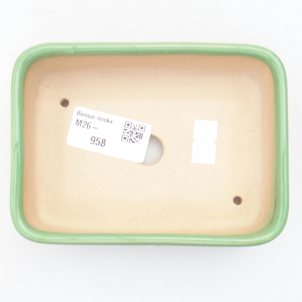 Bonsaischaal van keramiek 12,5 x 9 x 3,5 cm, groen