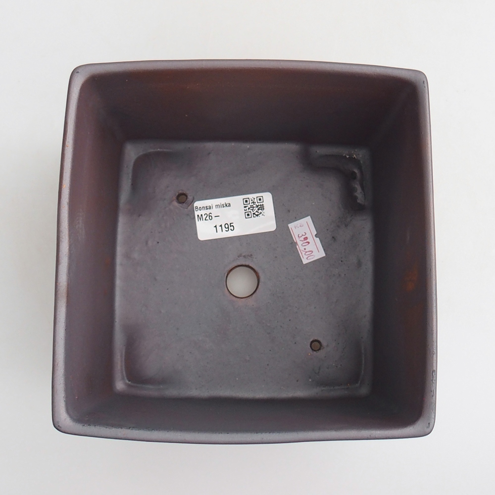 Bonsaischaal van keramiek 15 x 15 x 10,5 cm, metaalkleur