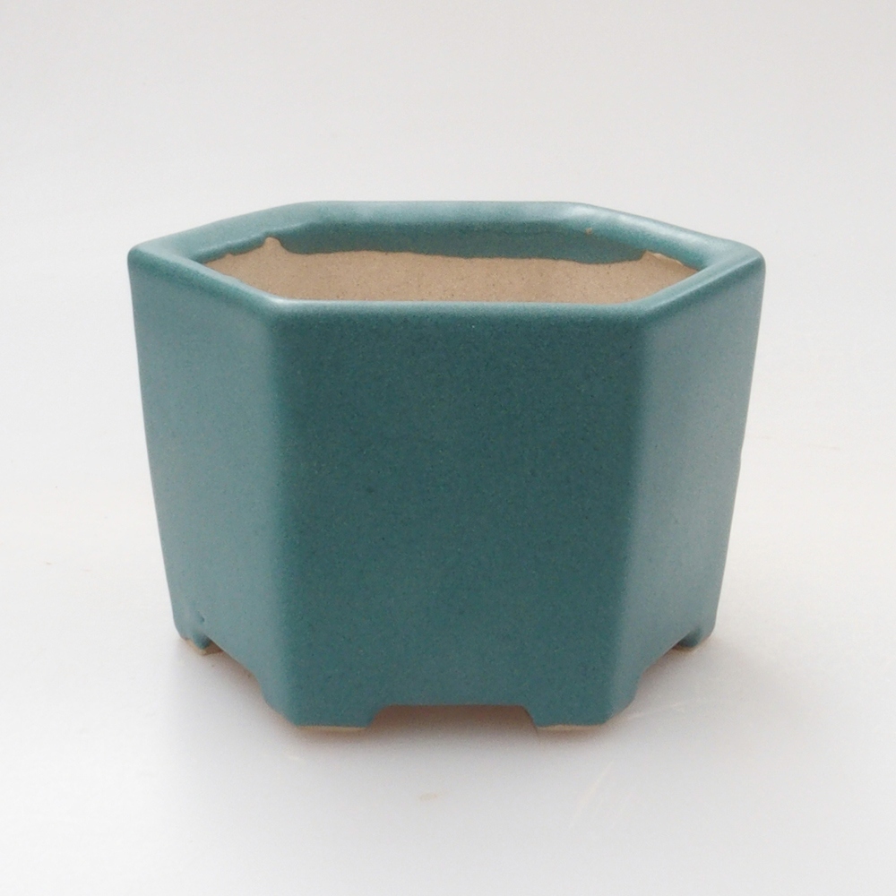 Bonsaischaal van keramiek 6,5 x 5,5 x 4 cm, kleur blauw