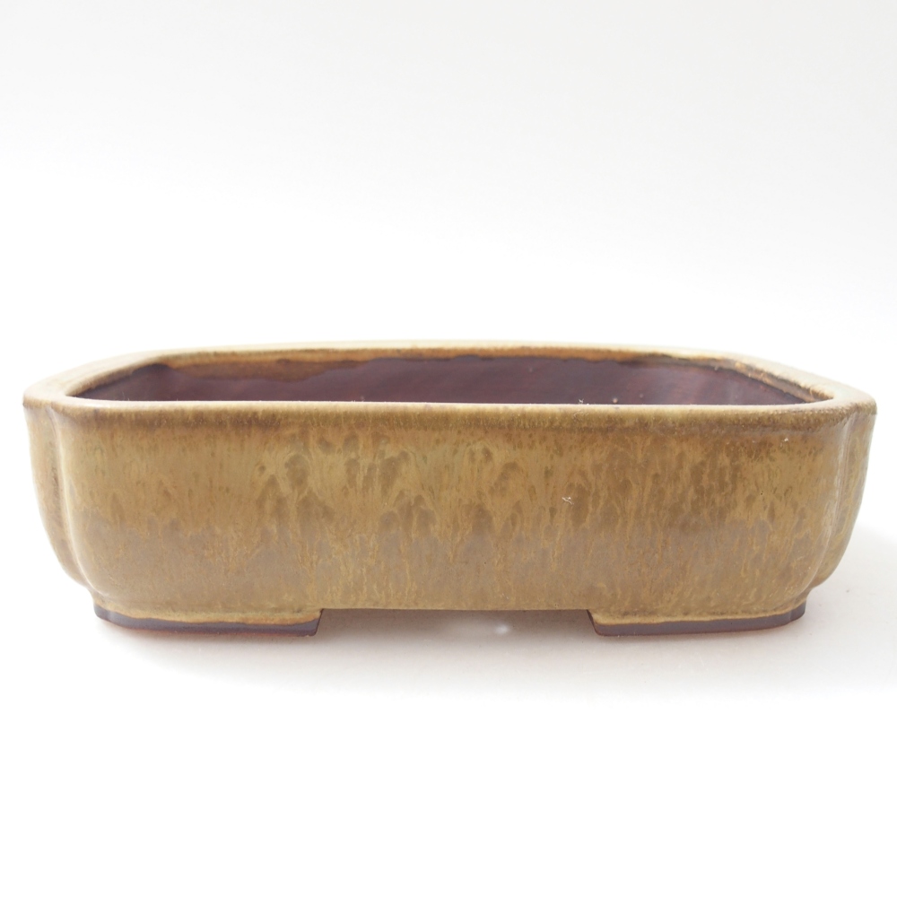 Bonsaischaal van keramiek 17,5 x 14 x 5 cm, groen