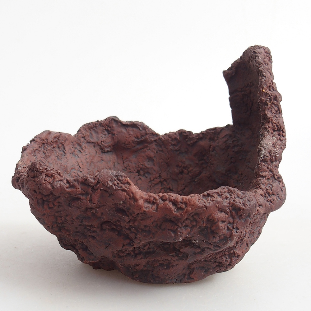 Keramisch Schelp 9 x 7,5 x 9 cm , kleur bruin