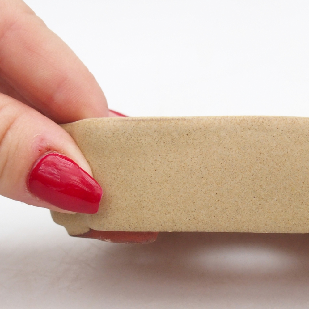 Bonsaischaal van keramiek 26 x 26 x 8 cm, kleur rood