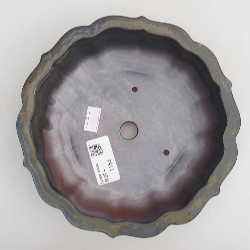 Bonsaischaal van keramiek 18 x 18 x 4,5 cm, bruin