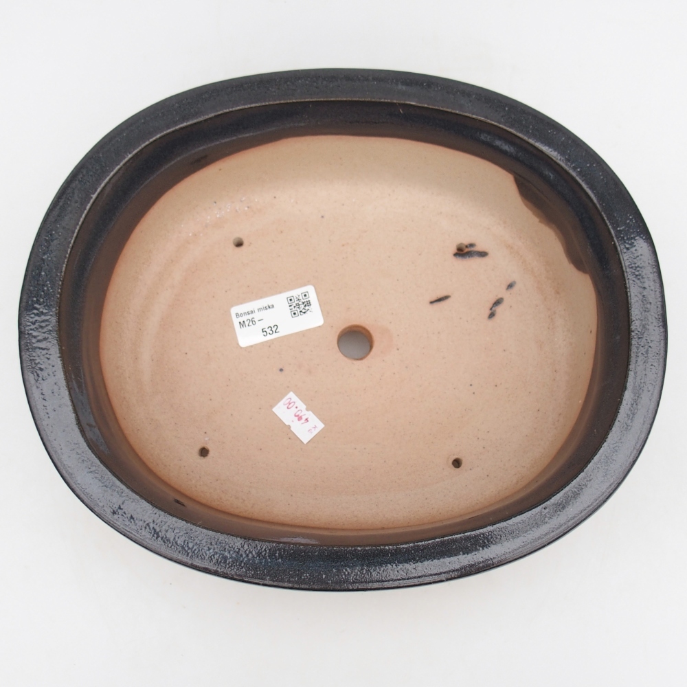 Bonsaischaal van keramiek 26 x 22 x 8 cm, grijs