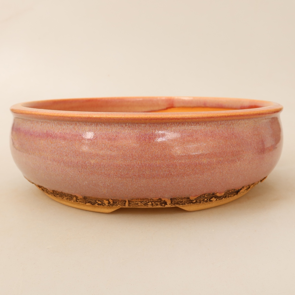 Keramische bonsaischaal 23 x 23 x 7 cm, kleur: roze