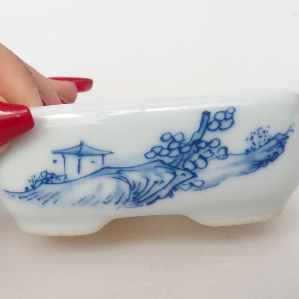 Mini bonsaischaal 8 x 6 x 3 cm, wit