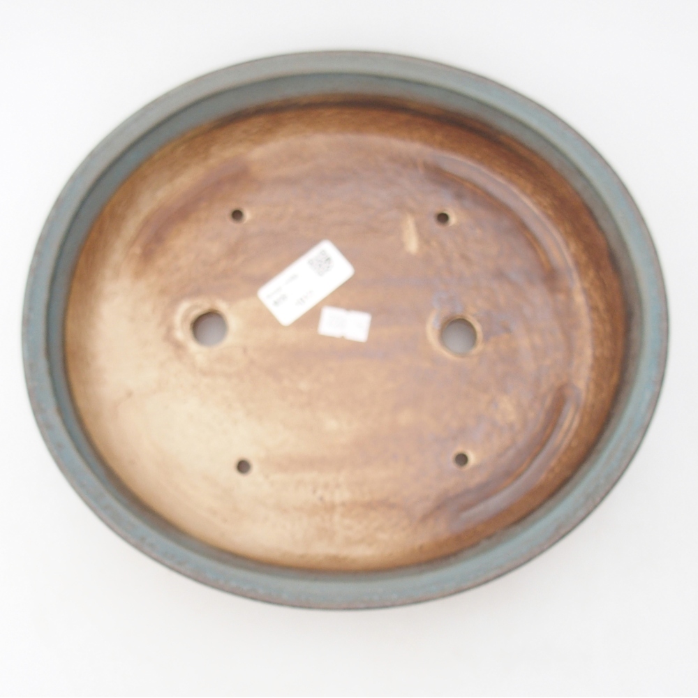 Bonsaischaal van keramiek 26 x 23,5 x 5,5 cm, kleur blauw