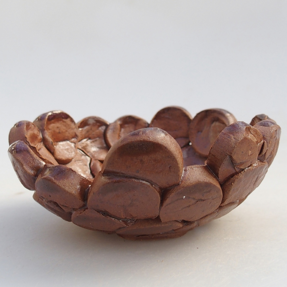 Keramisch Schelp 8,5 x 8,5 x 4 cm , kleur bruin