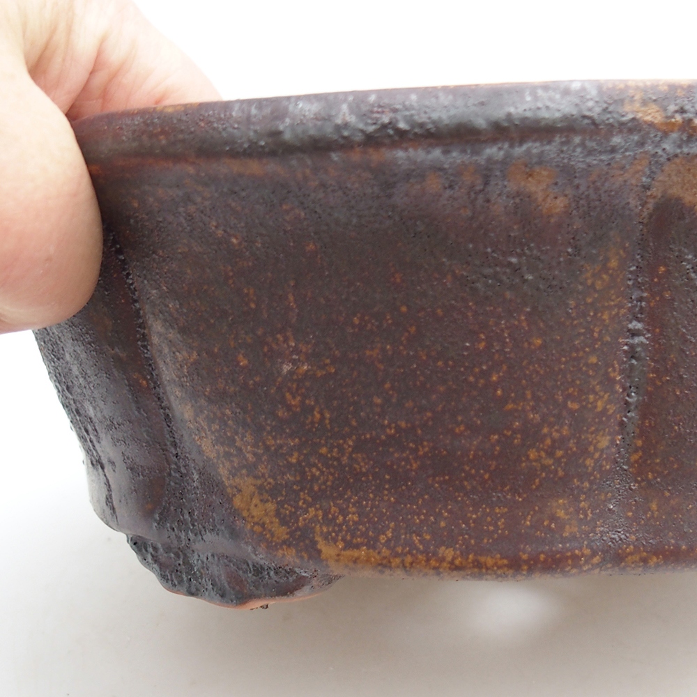 Bonsaischaal van keramiek 26 x 26 x 8 cm, bruin