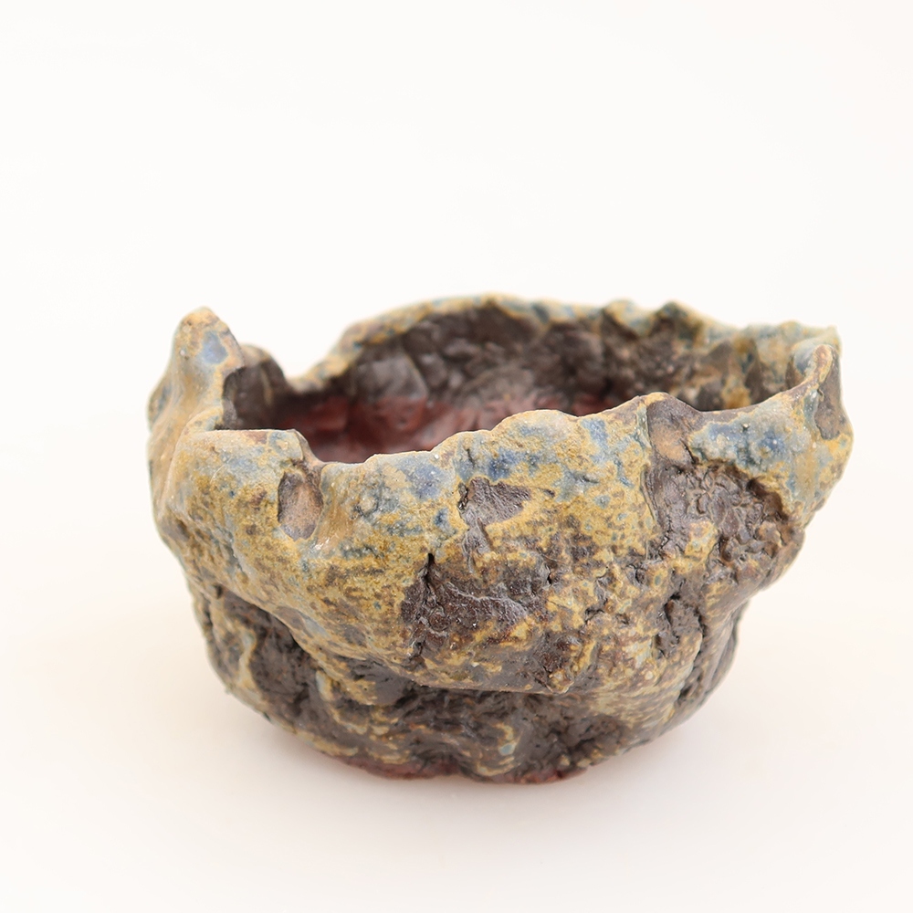 Keramische schaal  7,5 x 7 x 5 cm , kleur: blauw