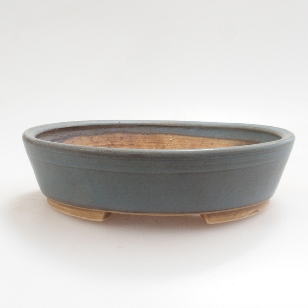 Bonsaischaal van keramiek 10 x 8,5 x 4 cm, bruin