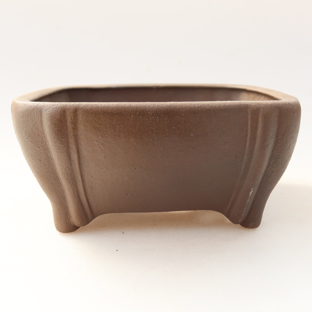 Bonsaischaal van keramiek 10 x 10 x 5 cm, bruin