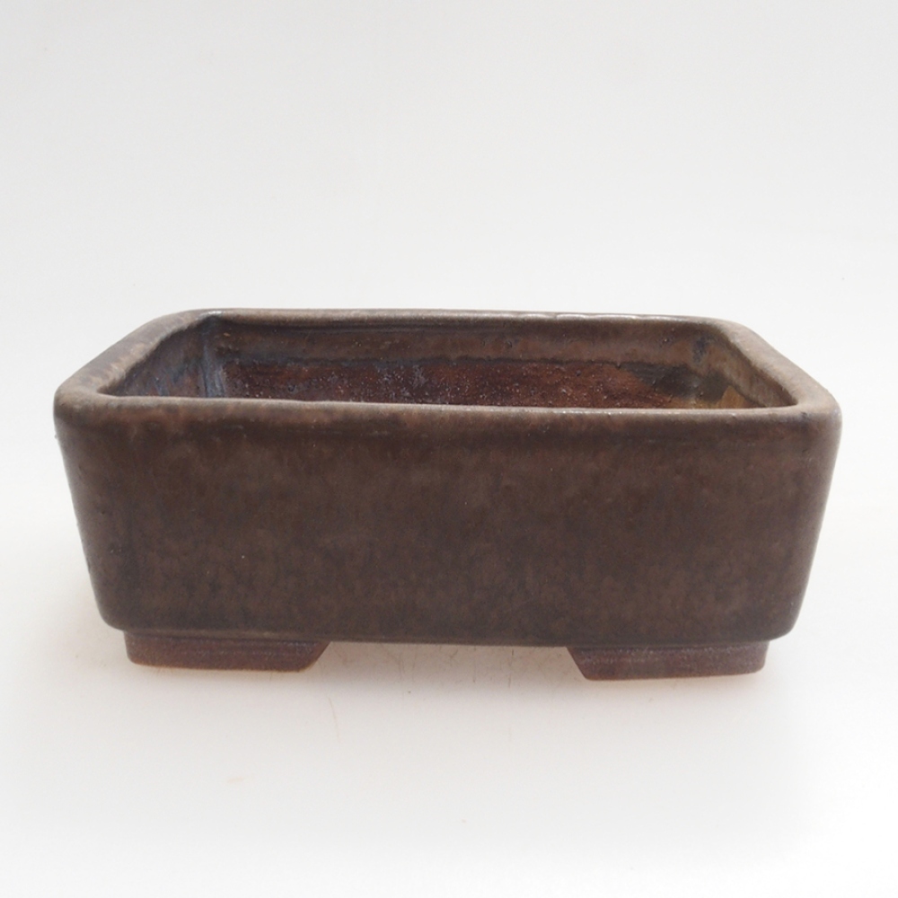 Bonsaischaal van keramiek 10 x 8,5 x 4 cm, bruin