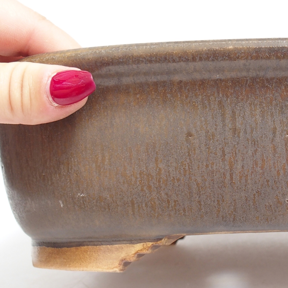 Bonsaischaal van keramiek 25 x 21 x 7,5 cm, bruin