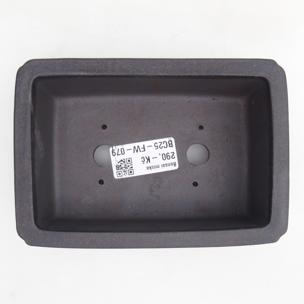 Bonsaischaal van keramiek 14,5 x 10 x 4,5 cm, kleur okerbruin