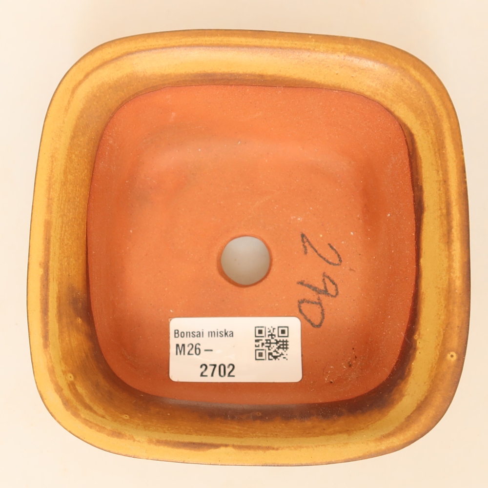 Keramische schaal  12 x 12 x 5 cm, kleur: geel