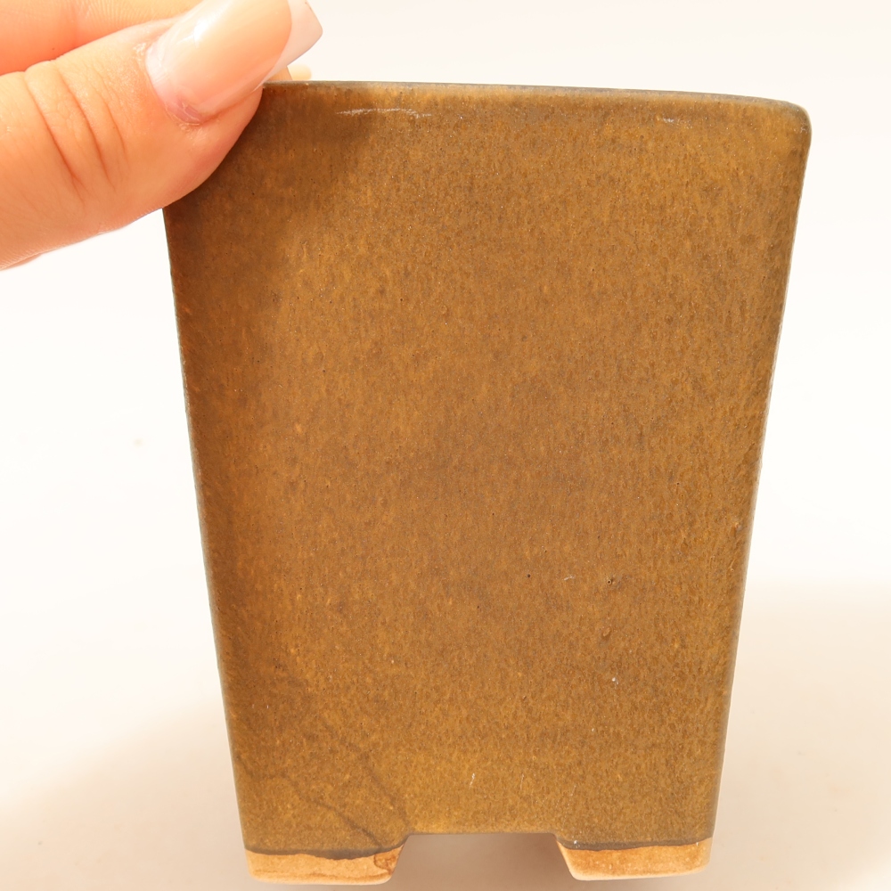 Keramische bonsaipot 8,5 x 8,5 x 10,5 cm, kleur bruin
