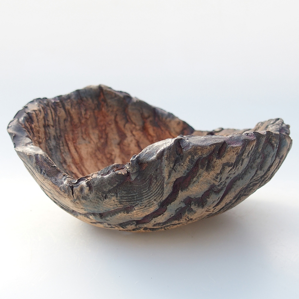 Keramische schaal 13 x 12,5 x 7 cm , kleur paars