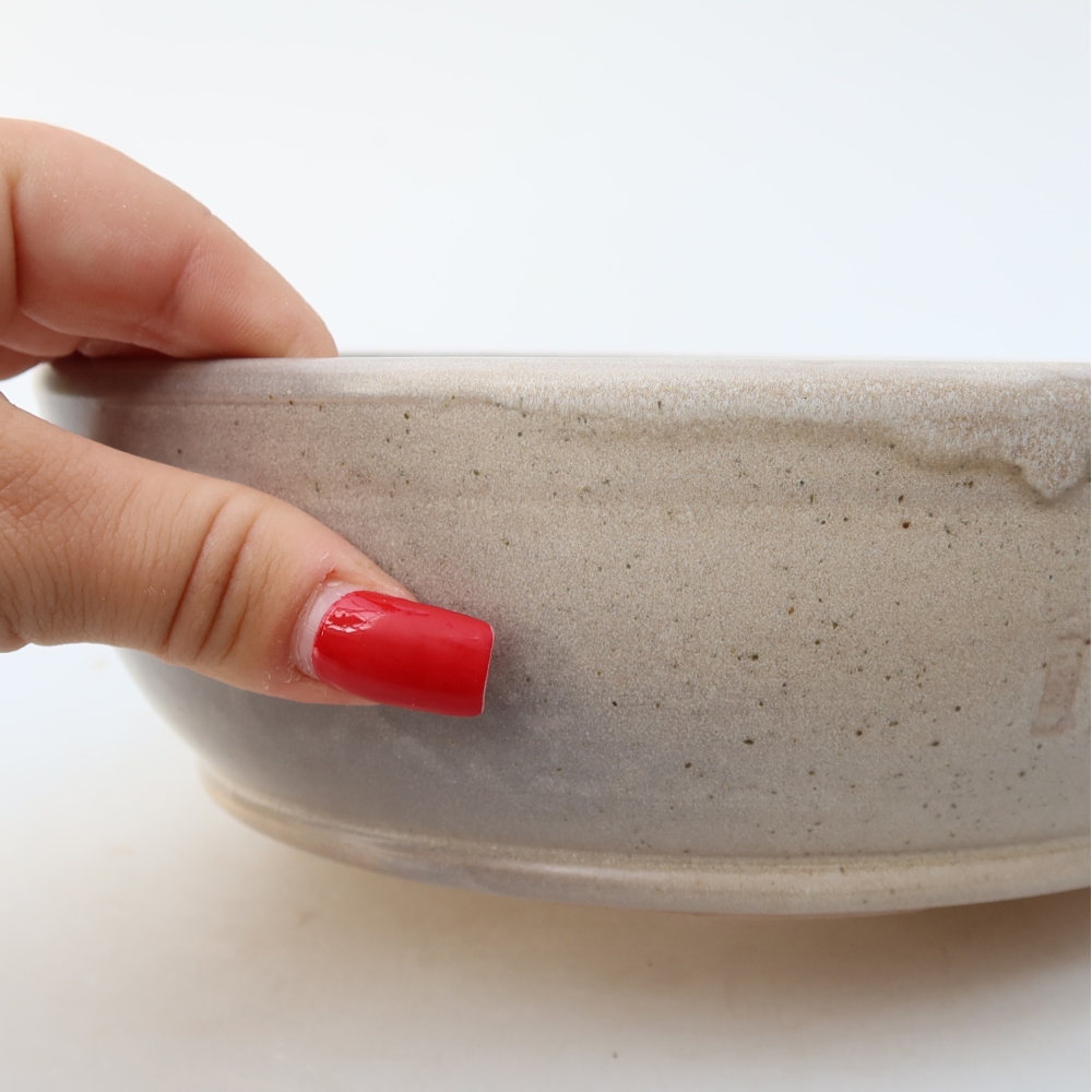 Keramische bonsaipot 20 x 20 x 6,5 cm, kleur: beige