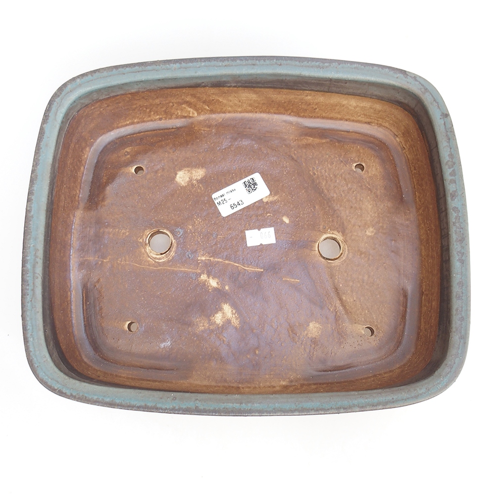 Bonsaischaal van keramiek 29,5 x 25 x 7 cm, kleur blauw