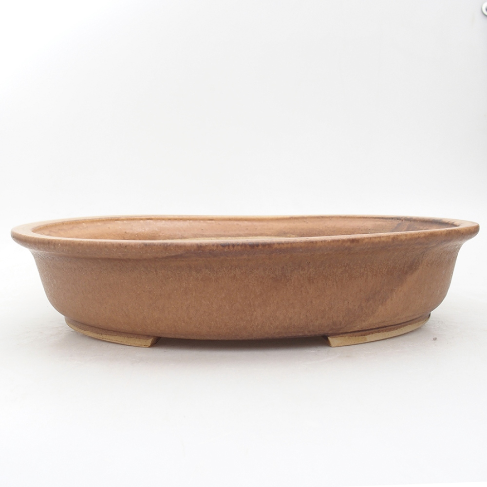 Bonsaischaal van keramiek 28,5 x 23,5 x 7 cm, bruin