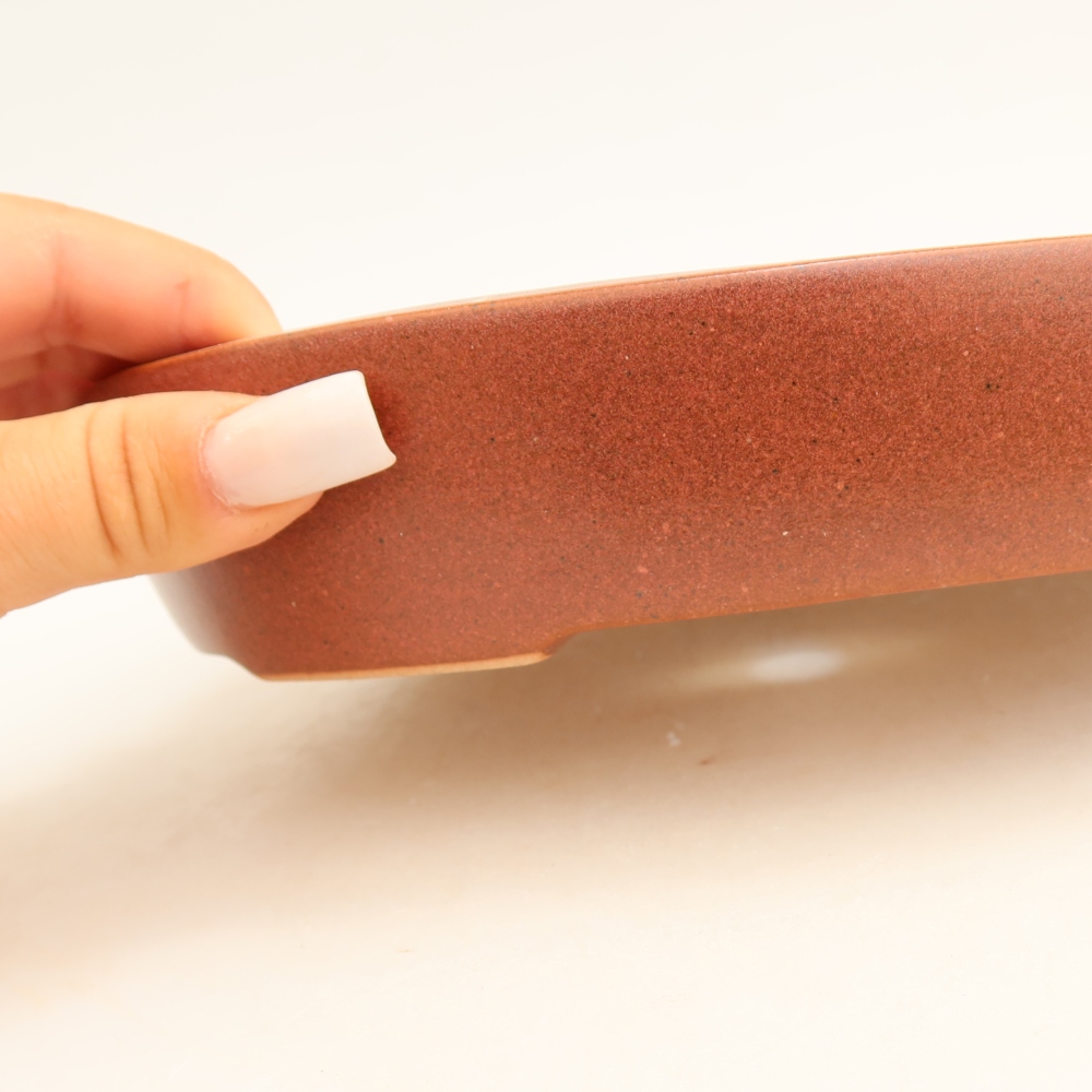 Keramische bonsaipot 22 x 17 x 4 cm, kleur bordeauxrood