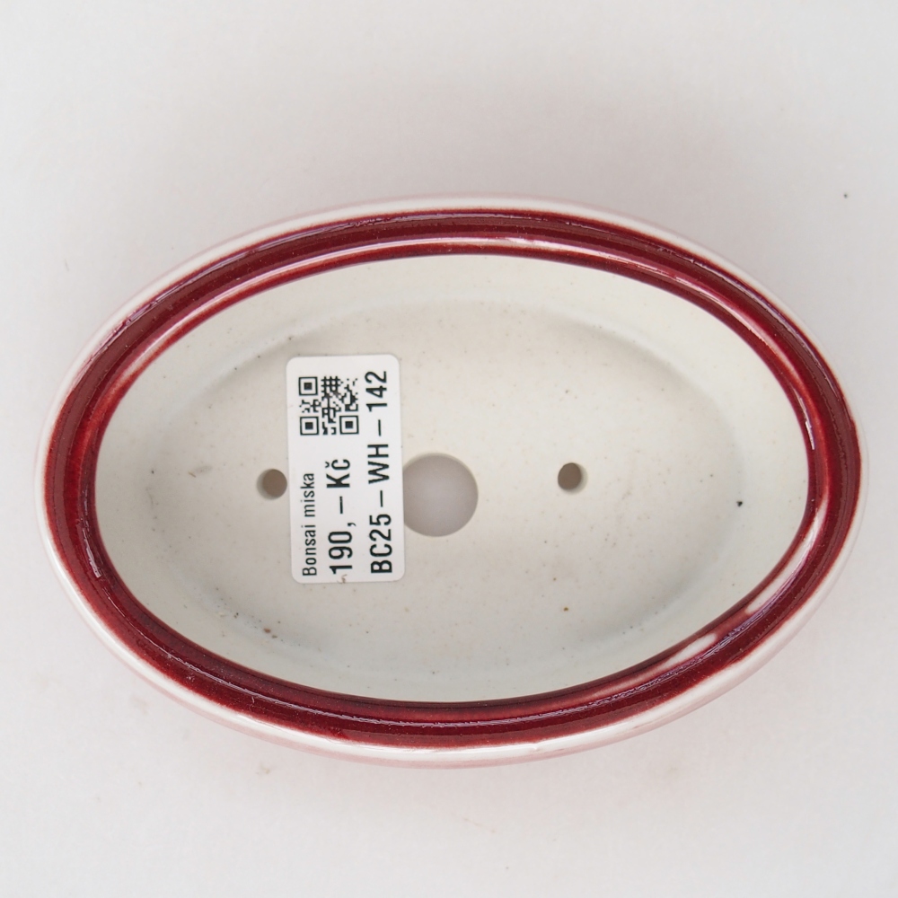 Bonsaischaal van keramiek 13 x 8,5 x 4 cm, kleur rood