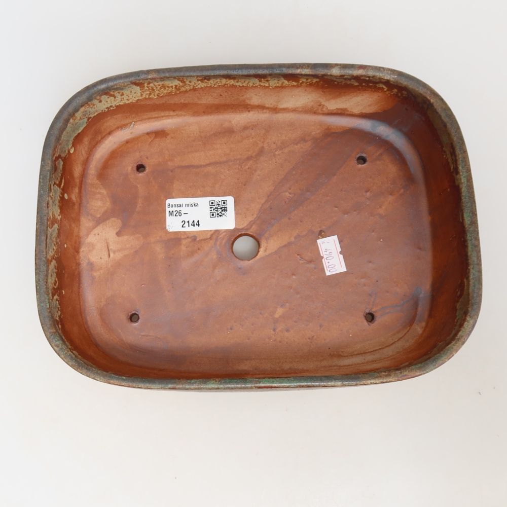 Keramische bonsaipot 23 x 18 x 5,5 cm, kleur bruingroen