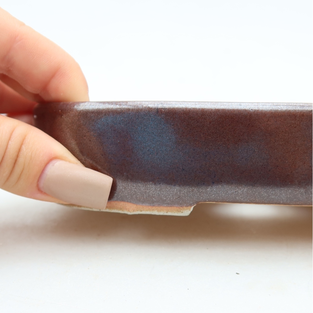 Keramische bonsaipot 16 x 11 x 3,5 cm, kleur bruin