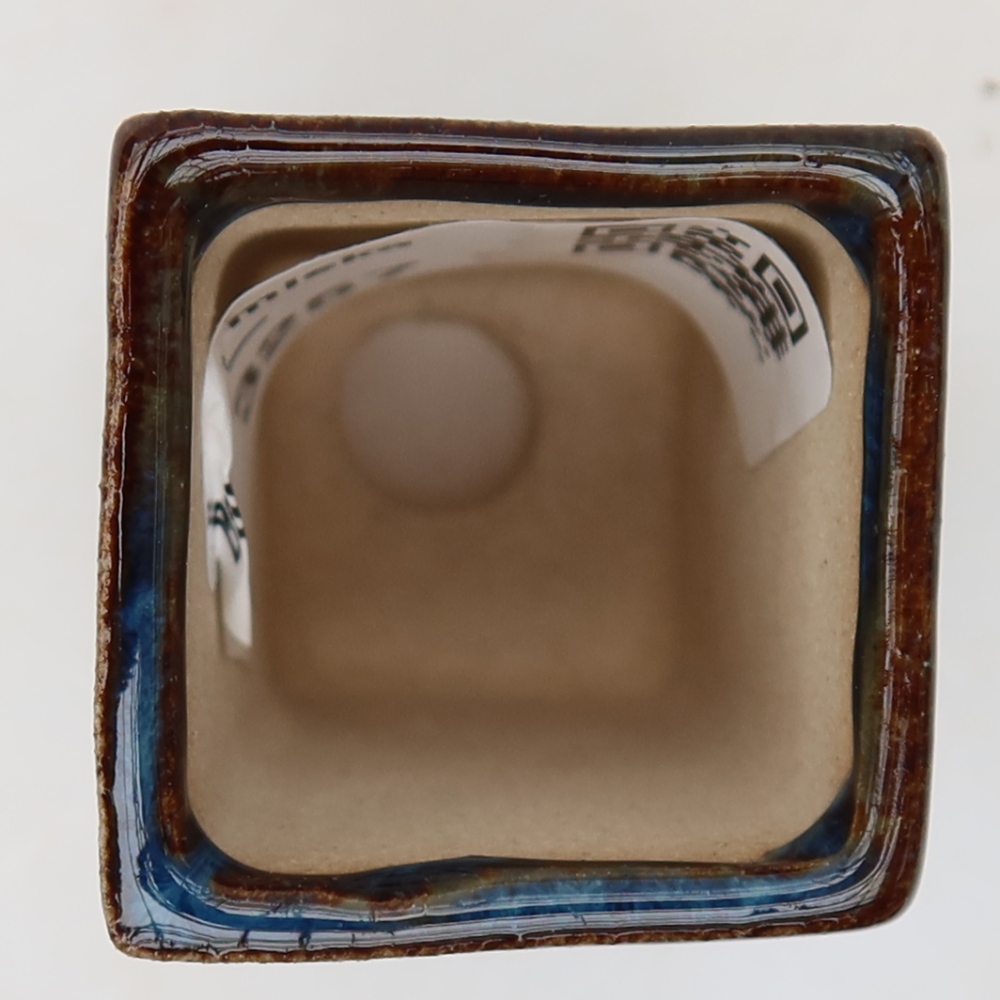 Keramische bonsaipot 3 x 3 x 5,5 cm, kleur blauw