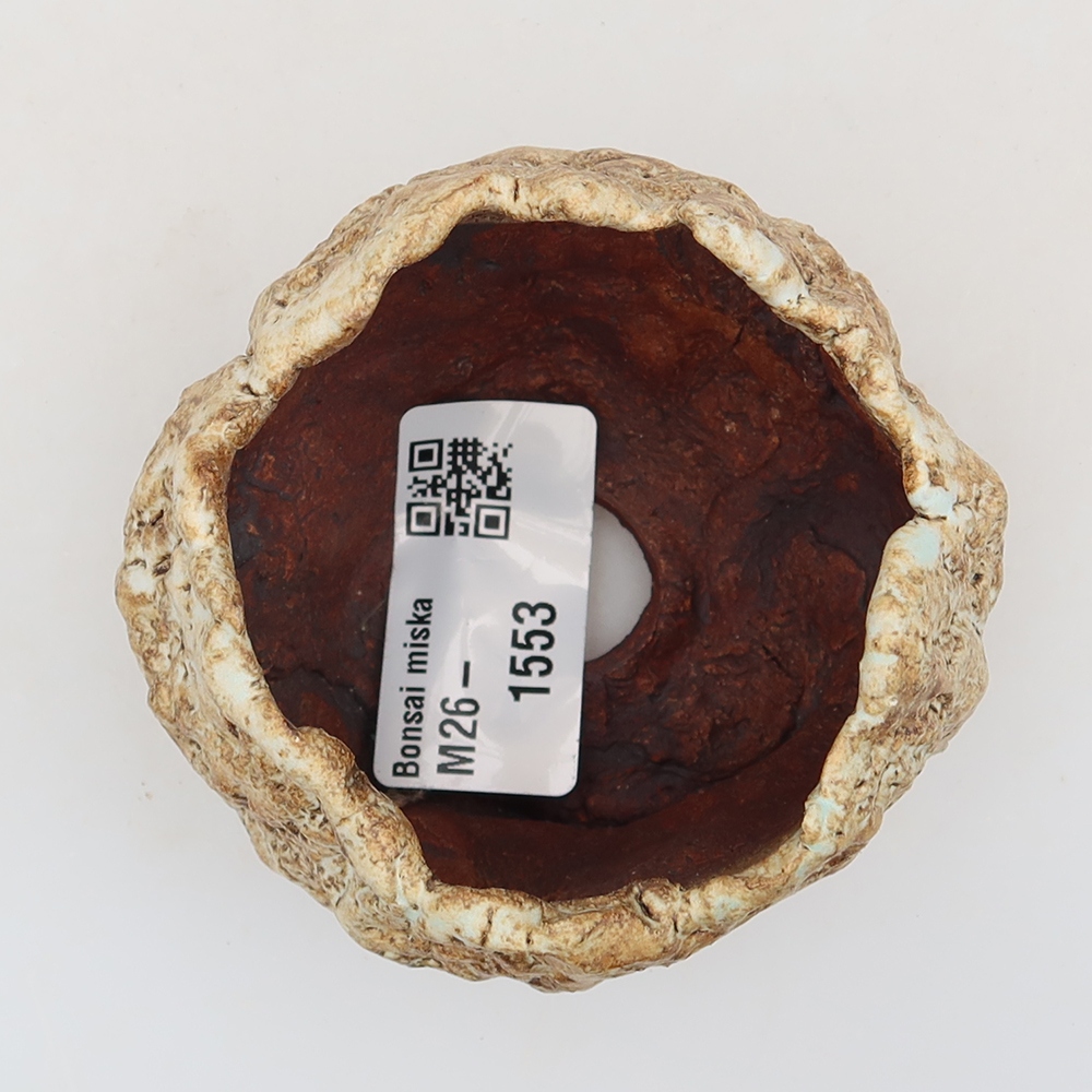 Keramische schaal  5,5 x 5,5 x 5,5 cm , kleur beige-bruin