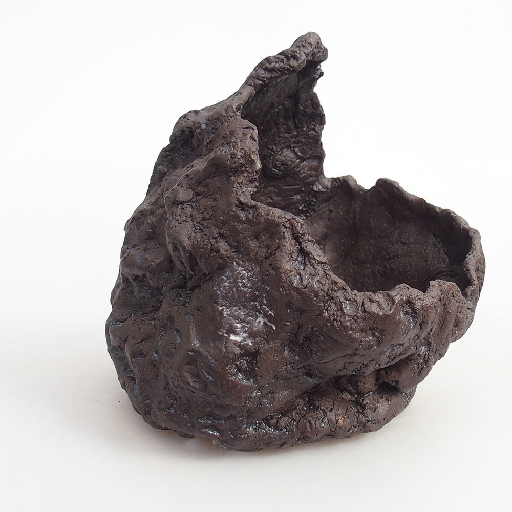 Keramisch Schelp 11 x 10 x 14 cm , kleur bruin