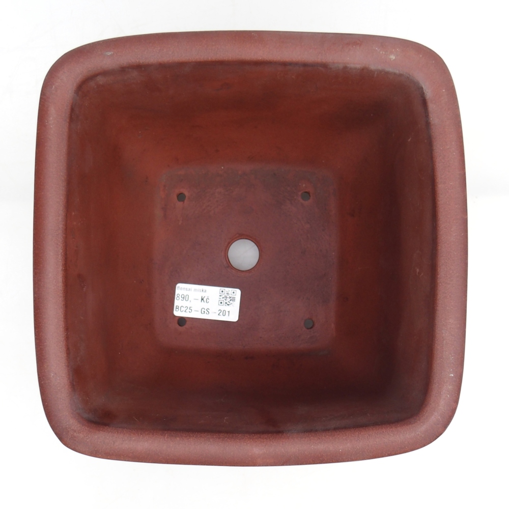 Bonsaischaal van keramiek 21 x 21 x 13,5 cm, bruin