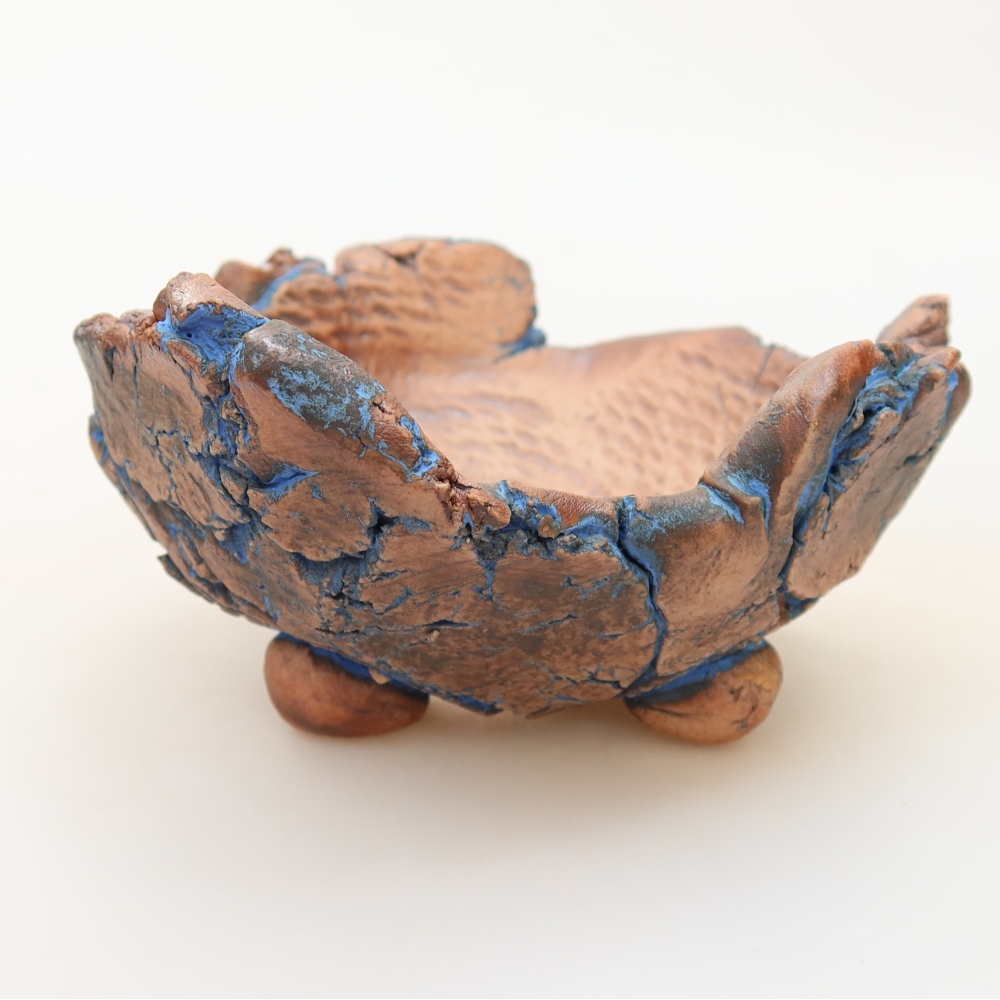 Keramische schaal 11 x 10,5 x 5,5 cm, kleur: blauw