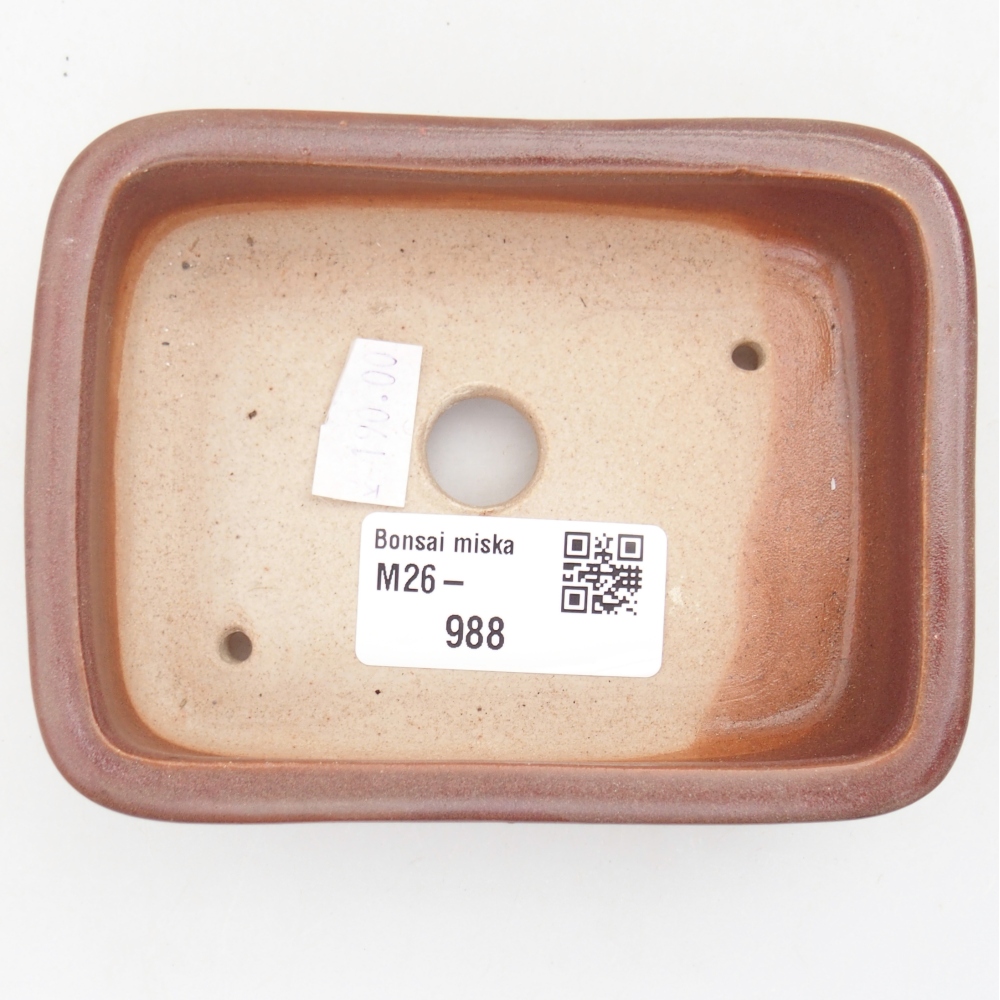 Bonsaischaaltje van keramiek 11 x 8 x 3 cm, bordeauxrood