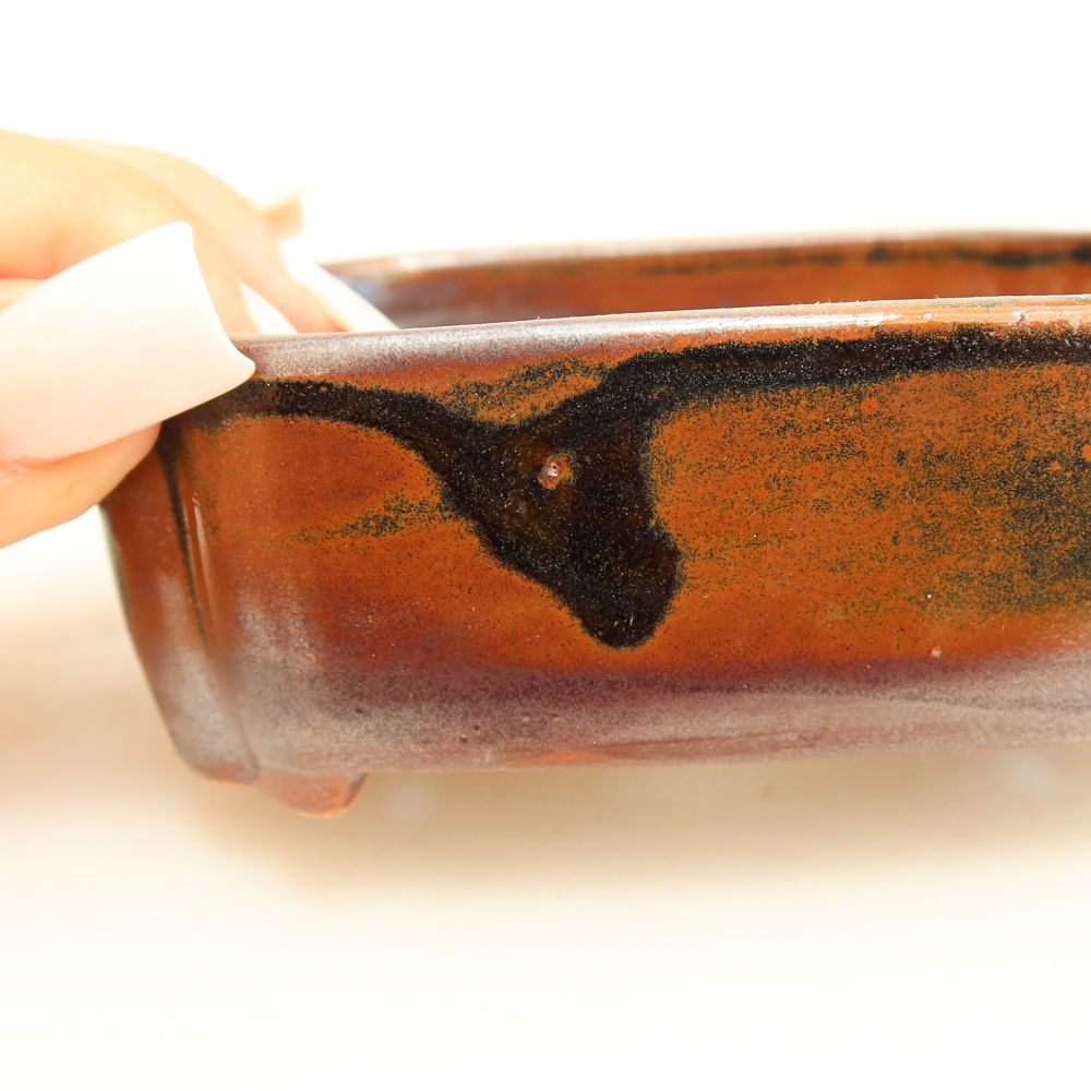 Keramische bonsaipot 10,5 x 8 x 4 cm, kleur bruin