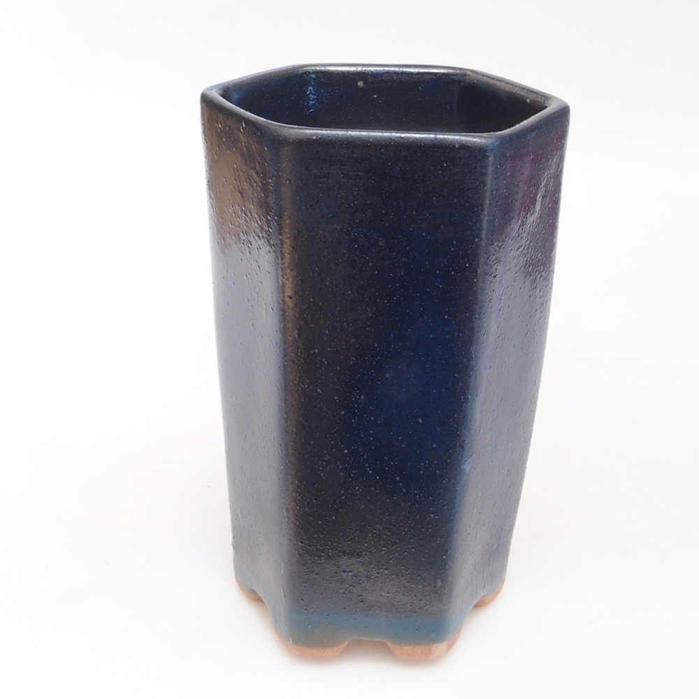 Bonsaischaal van keramiek 9,5 x 8,5 x 14,5 cm, kleur blauw