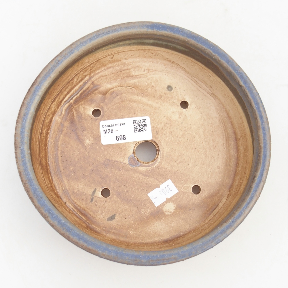 Bonsaischaal van keramiek 18 x 18 x 5 cm, kleur blauw