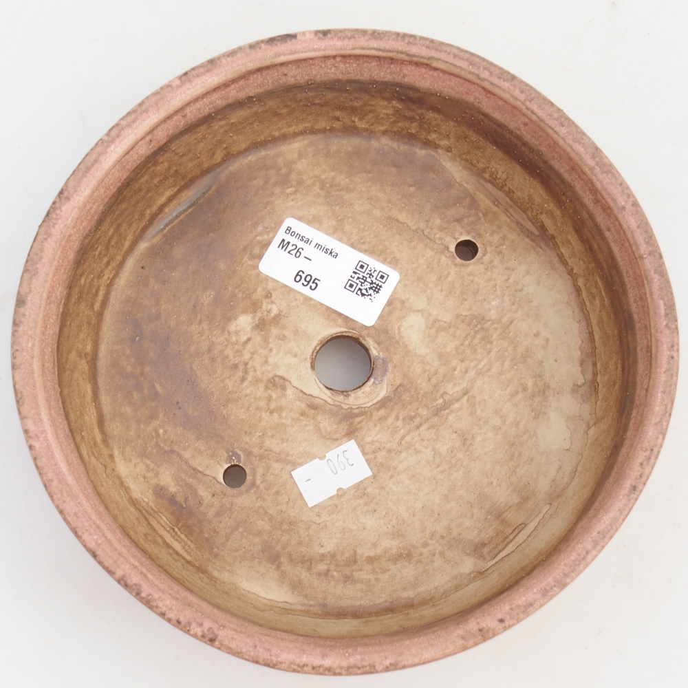 Bonsaischaal van keramiek 18 x 18 x 5 cm, roze