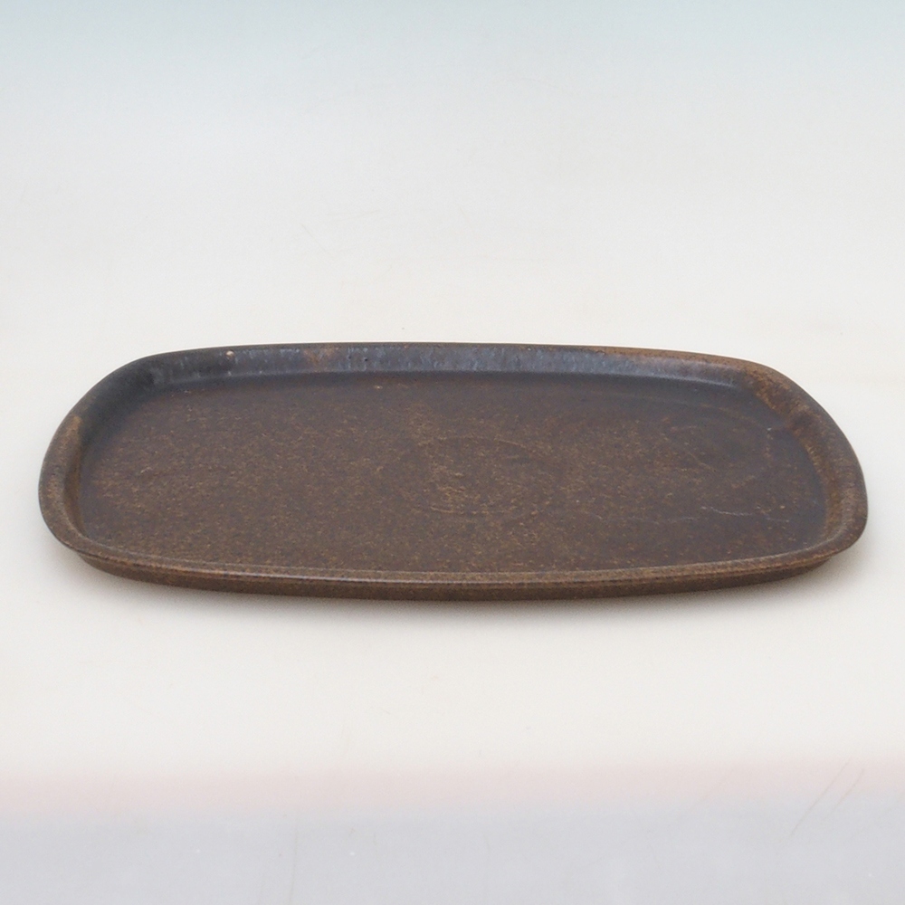 Keramische kom H10 - 34 x 23,5 x 1,5 cm - bruin