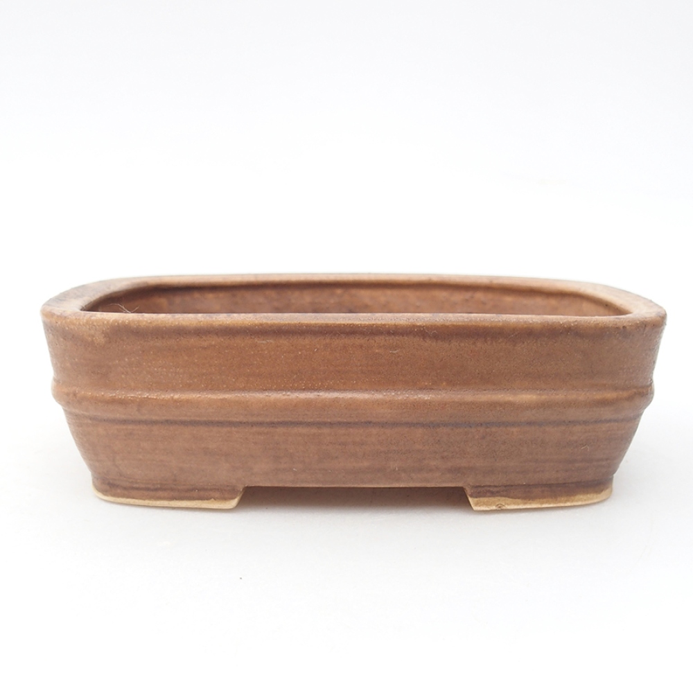 Bonsaischaal van keramiek 14,5 x 11,5 x 4 cm, bruin