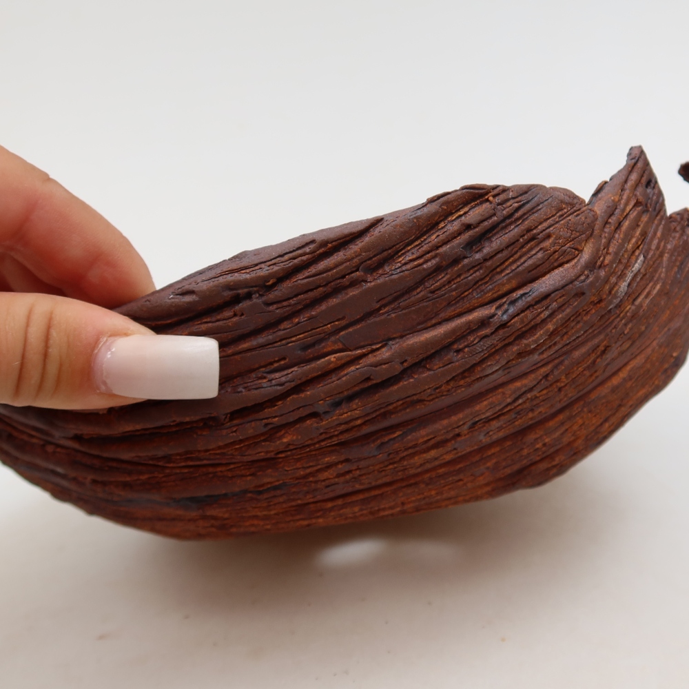 Keramisch Schelp 20 x 17,5 x 7 cm , kleur bruin