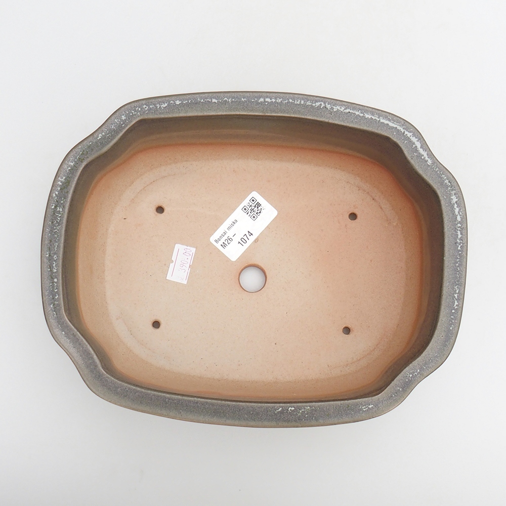 Bonsaischaal van keramiek 22 x 16,5 x 7 cm, groen