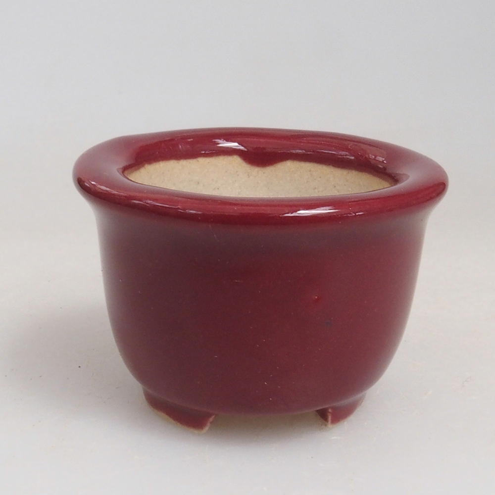 Mini bonsaischaal 3,5 x 3,5 x 2,5 cm, bordeauxrood