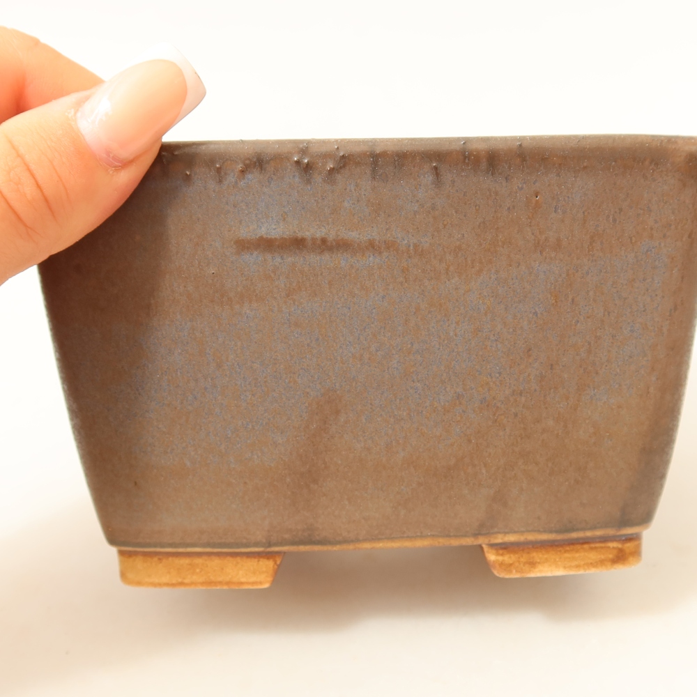 Keramische bonsaipot 13 x 13 x 8 cm, kleur: blauw
